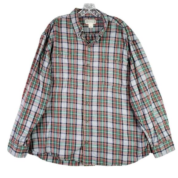 Duluth Trading Co Shirt Plaid Button Down Flannel Long Sleeve Red Men’s XXL - Picture 2 of 11